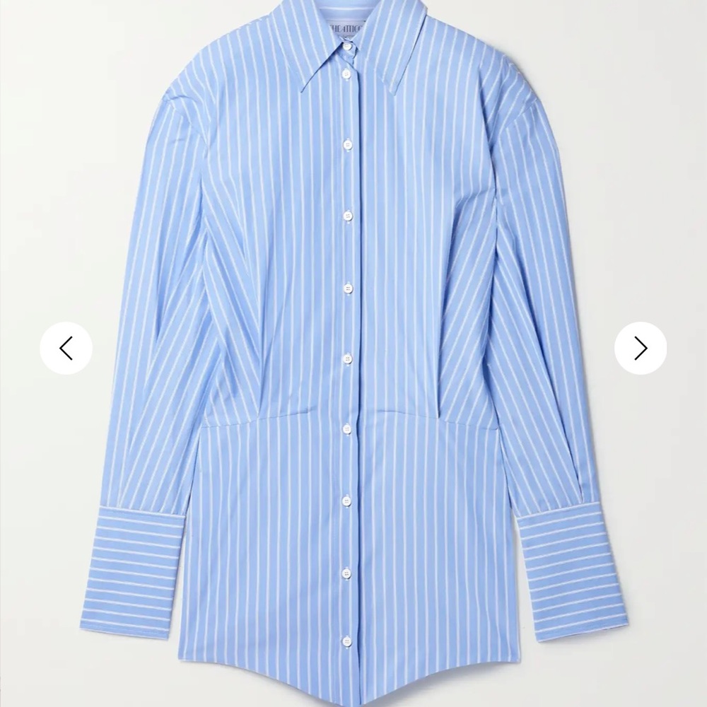 The Attico Silvye striped poplin mini shirt dress (new, w/o tags)